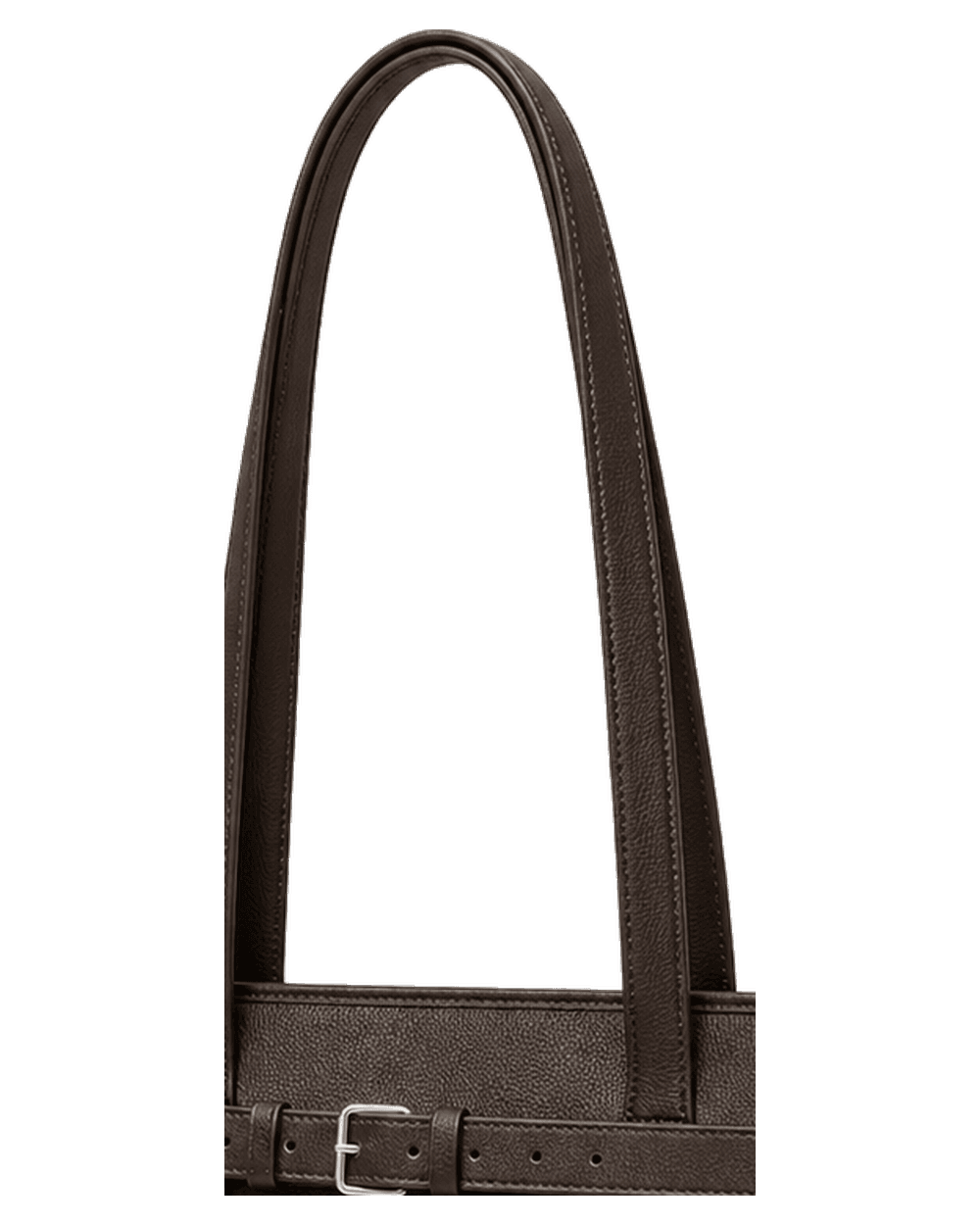 Day Carry Tote Dark Brown 핸들 하드웨어 클로즈업